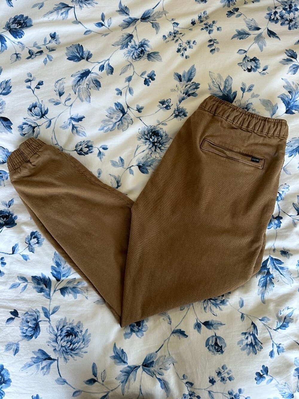 Bershka Jogger Pants Men's Large Tan Beige Cotton Stretch Drawstring